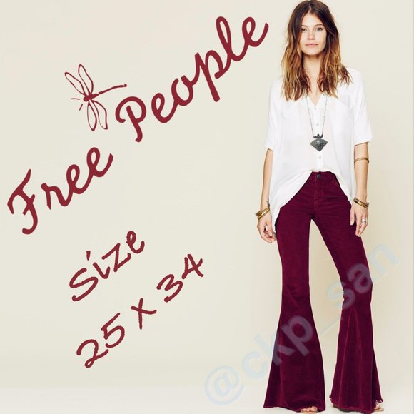 Rare Free People Cord Super Flare Sz 25